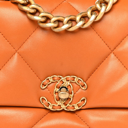 Chanel Lambskin Quilted Medium Chanel 19 Flap Light Brown 7 of 10