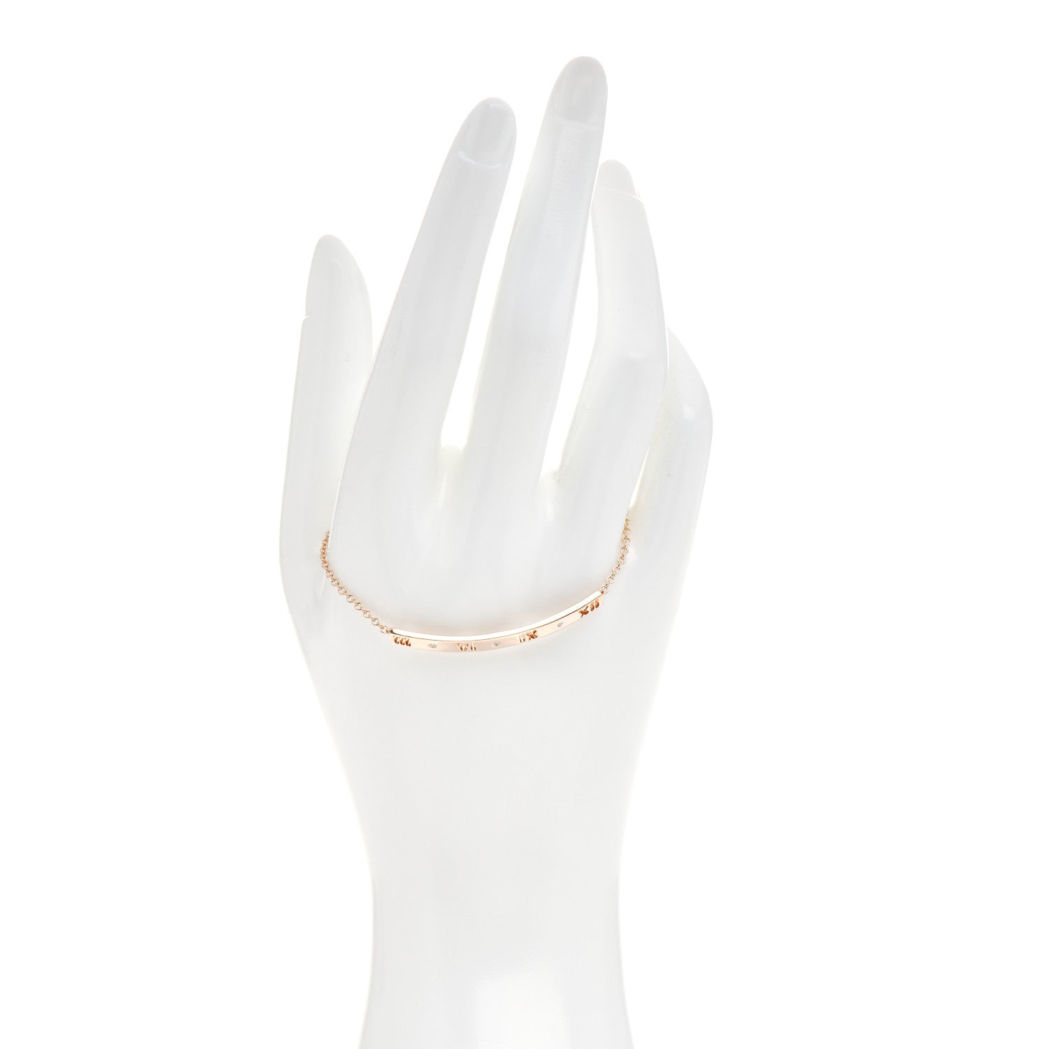Tiffany 18K Rose Gold Diamond Atlas Bar Pierced Bracelet 2 of 4