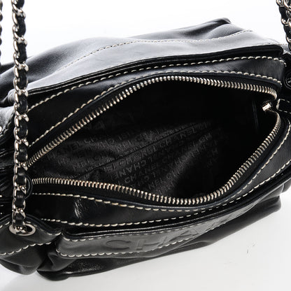 Chanel Lambskin Lax Accordion Hobo Black 5 of 7