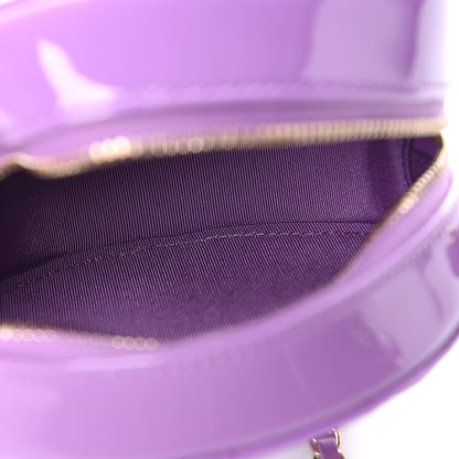 Chanel Patent Quilted Round Clutch With Chain Purple 5 of 12