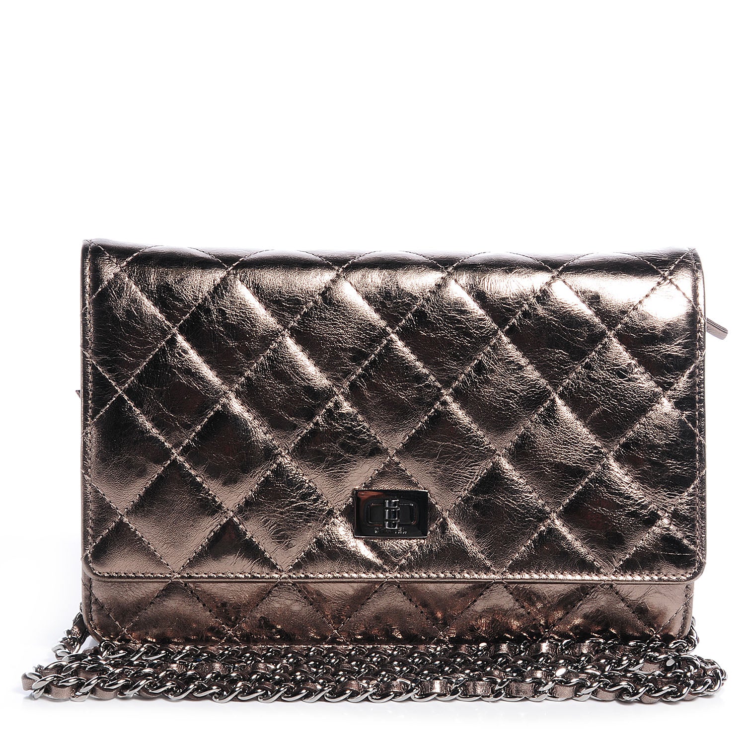 Chanel Metallic Reissue Wallet On Chain Bronze 1 of 8