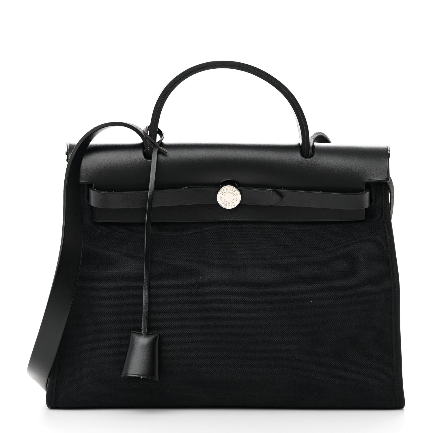 Hermes Military Toile Vache Hunter Herbag Zip PM 31 Black 3 of 14