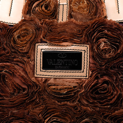 Valentino Garavani Silk Patent Rosier Tote Nude 10 of 11