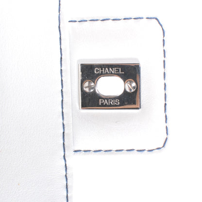 Chanel Lambskin Contrast Stitch Medium Flap White 8 of 10