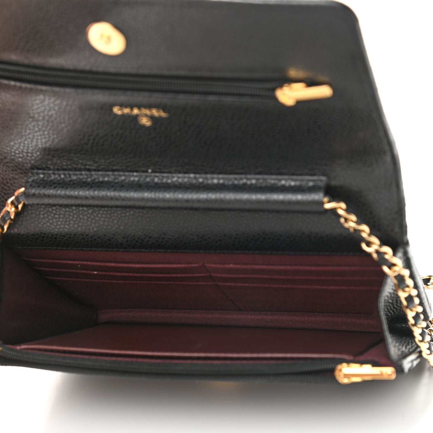 Caviar Quilted Wallet On Chain WOC Black