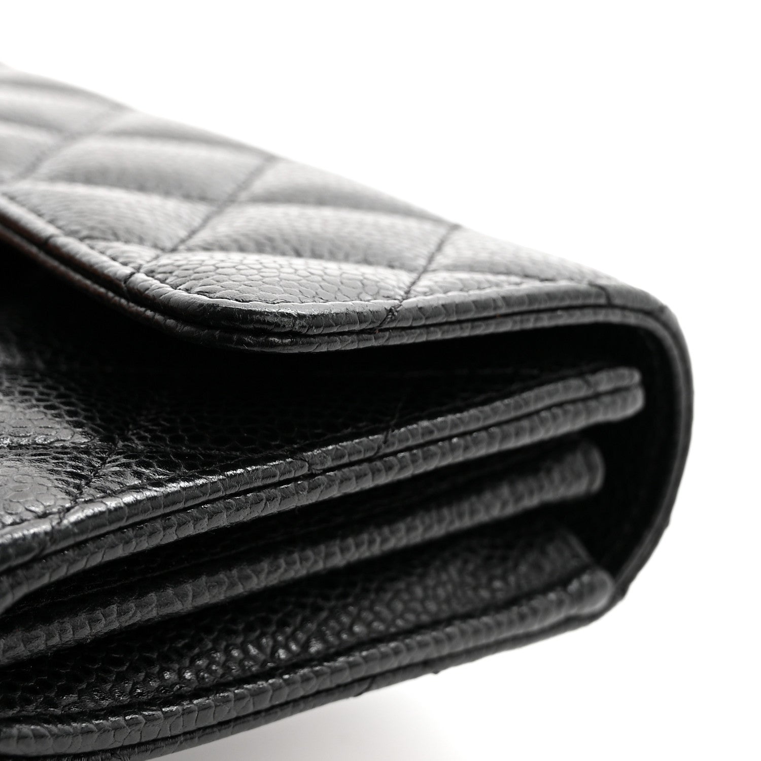 Chanel Caviar Quilted Large Gusset Flap Wallet Black 9 of 11