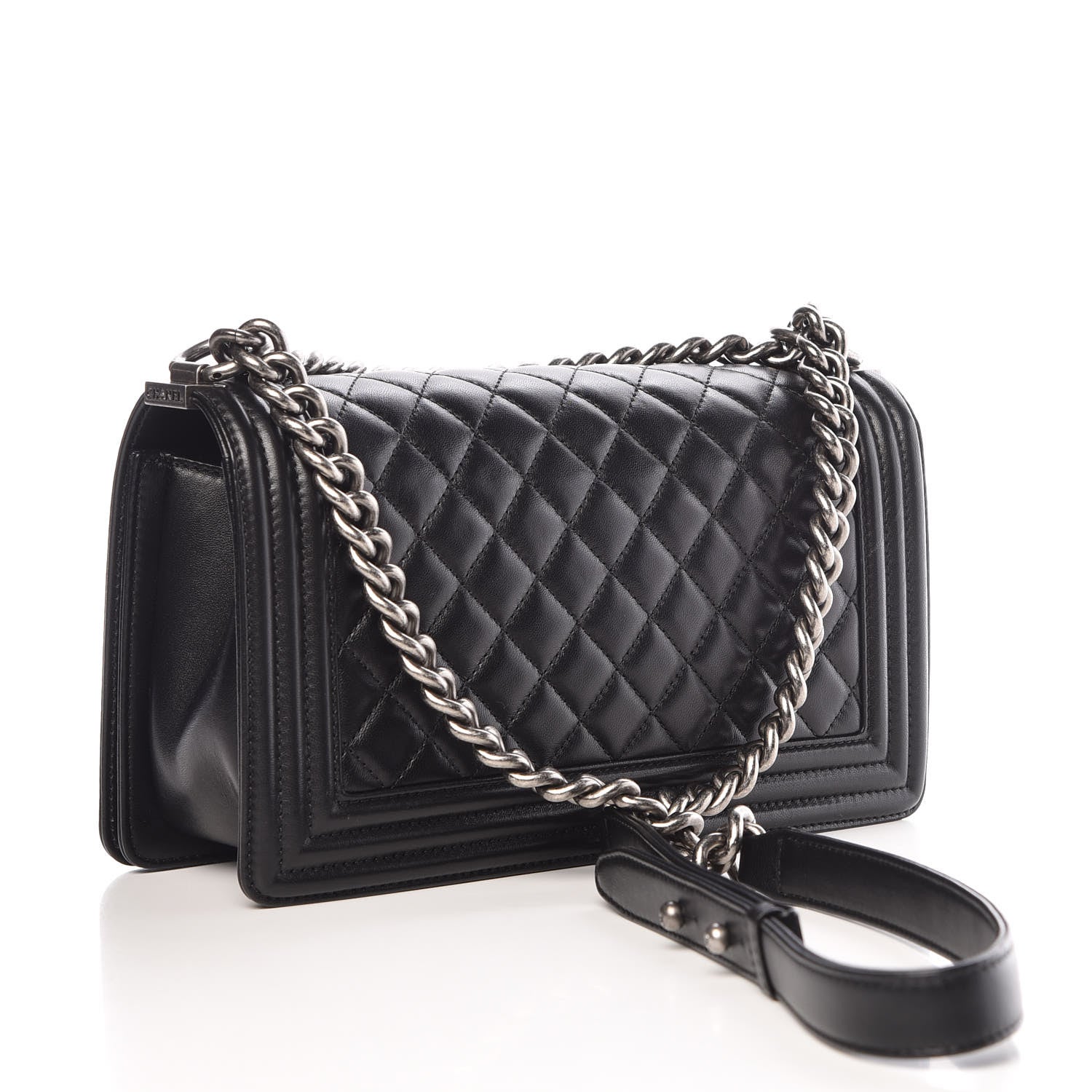 Chanel Lambskin Quilted Medium Boy Flap Black 4 of 10
