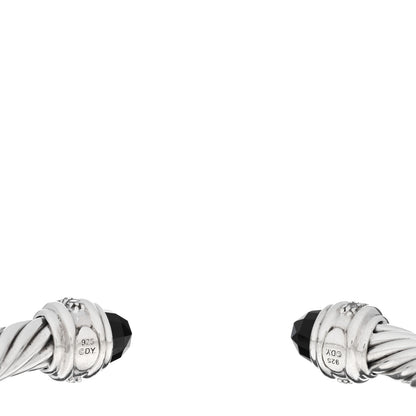 David Yurman Sterling Silver Diamond Black Onyx 7mm Cable Classics Bracelet 3 of 3