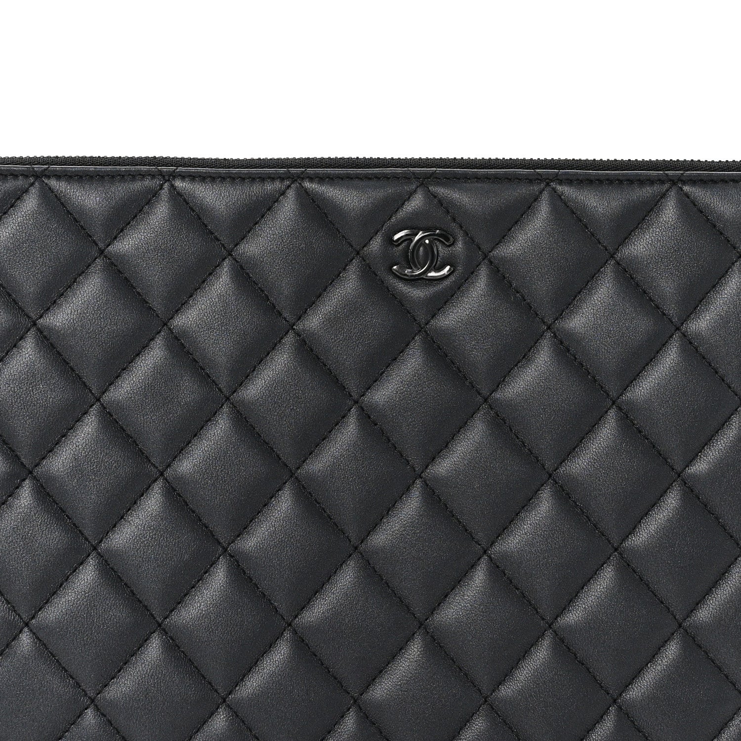 Chanel Lambskin Quilted Medium Cosmetic Case So Black 8 of 10