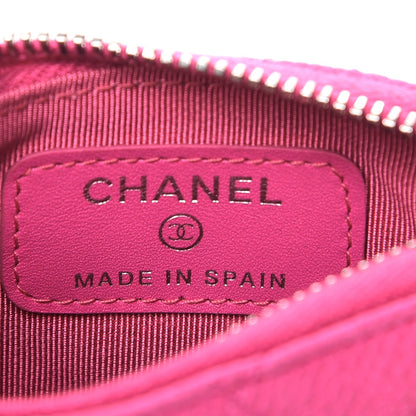 Chanel Iridescent Caviar Quilted Key Holder Case Pink 6 of 11