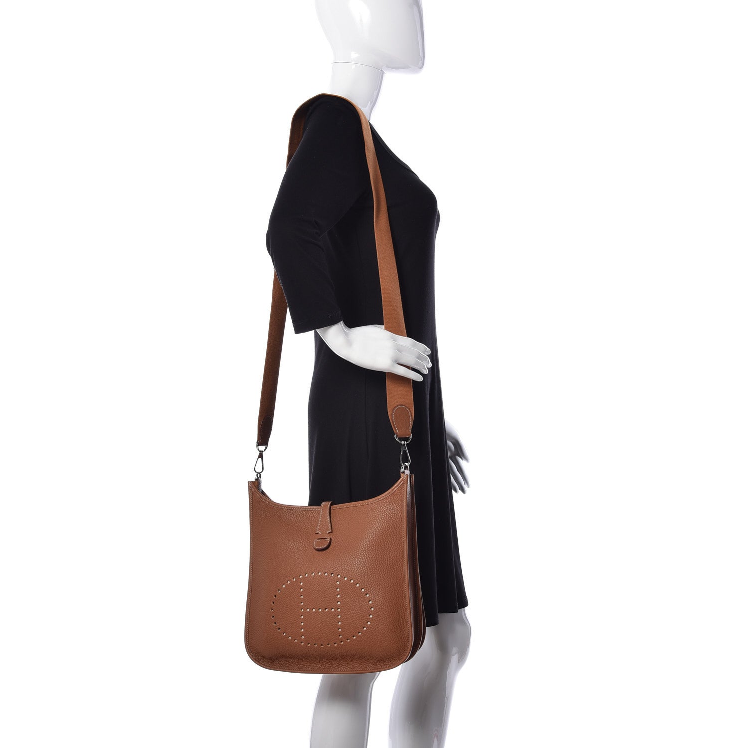 Hermes Taurillon Clemence Evelyne III PM Gold 2 of 8