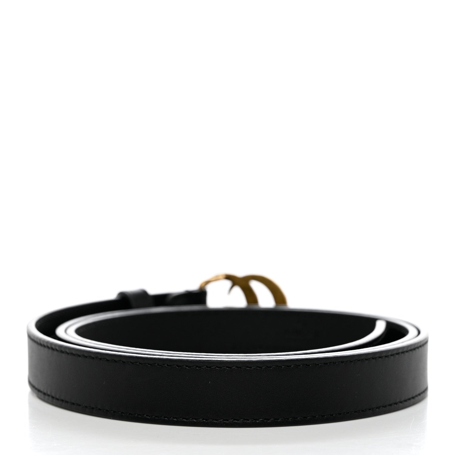 Gucci Calfskin Pearl Double G 20mm Belt 95 38 Black Cream 2 of 6