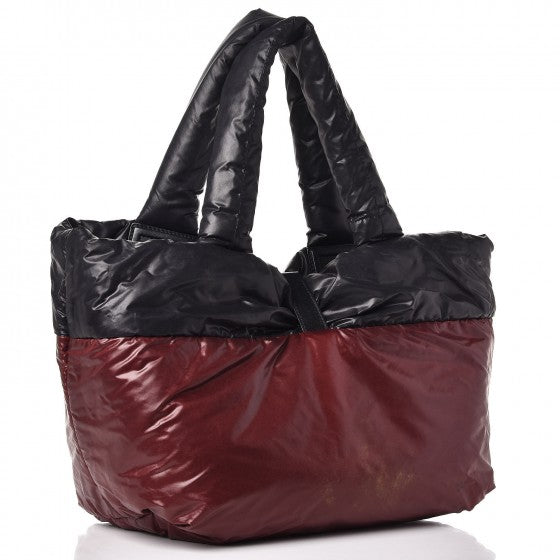 Chanel Nylon Quilted Coco Cocoon Medium Reversible Tote Black Red 6 of 20