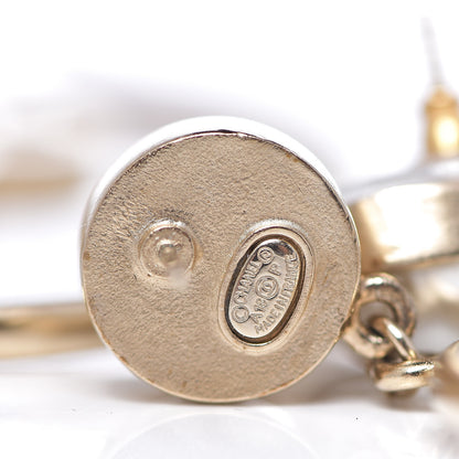 Chanel Pearl CC Camellia Hoop Earrings Gold 4 of 4