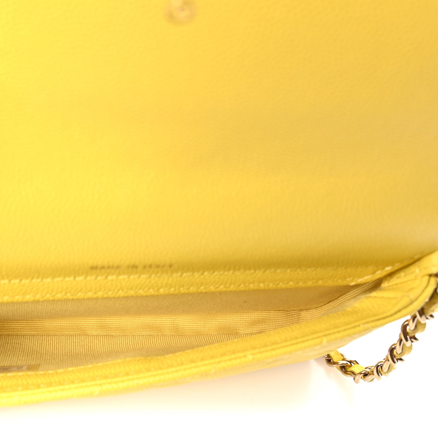 Chanel Lambskin Quilted Flap Phone Holder With Chain Yellow 5 of 10