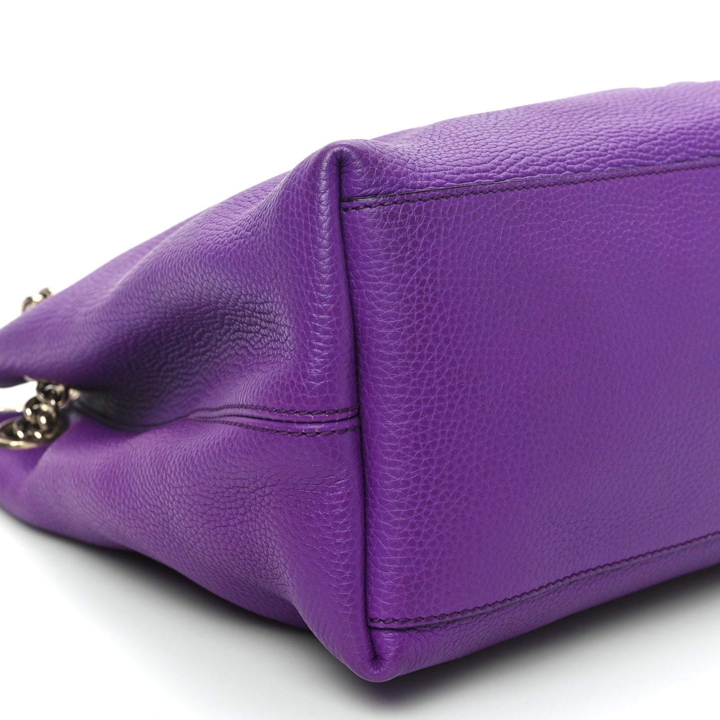 Pebbled Calfskin Medium Soho Chain Shoulder Bag Shine Purple