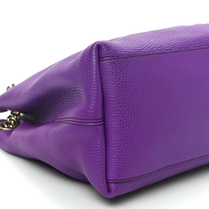 Gucci Pebbled Calfskin Medium Soho Chain Shoulder Bag Shine Purple 9 of 12
