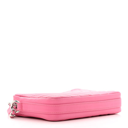 Chanel Lambskin Chevron Quilted Small Promenade Camera Case Pink 4 of 16