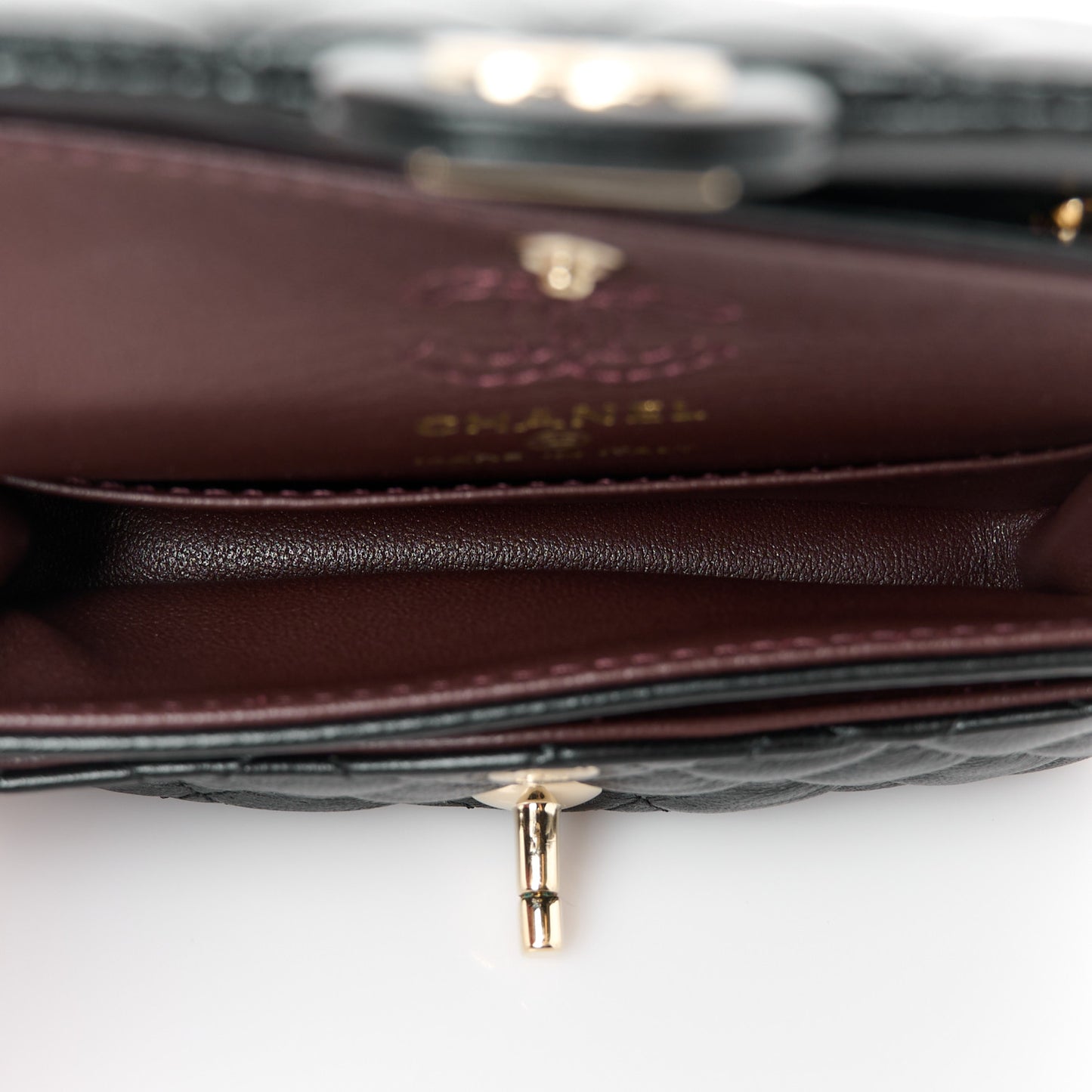 Lambskin Quilted Mini Double Flap With Hook Black