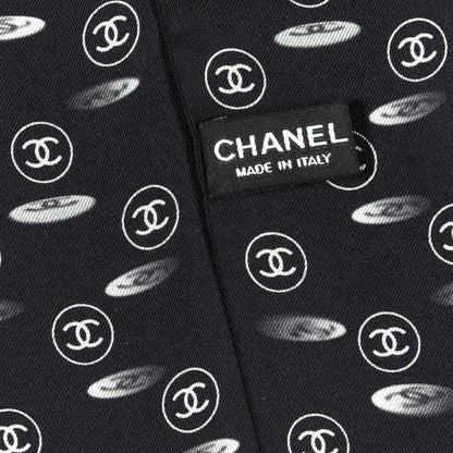 Chanel Silk CC Slim Bandeau Scarf Black 4 of 5