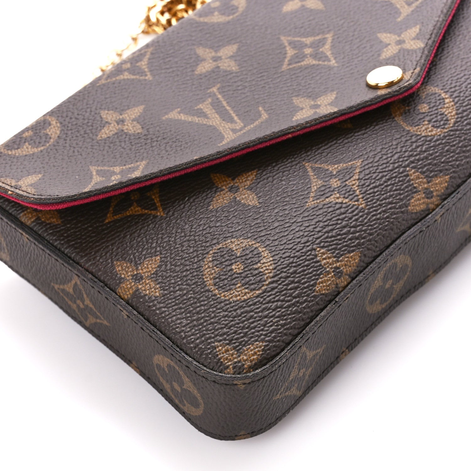 Louis Vuitton Monogram Pochette Felicie Chain Wallet Fuchsia 14 of 15