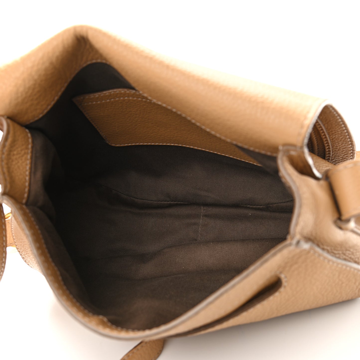 Calfskin Medium Marcie Round Crossbody Bag Milky Coffee