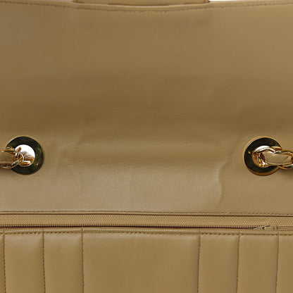Chanel Lambskin Vertical Quilted Jumbo Single Flap Beige 8 of 20