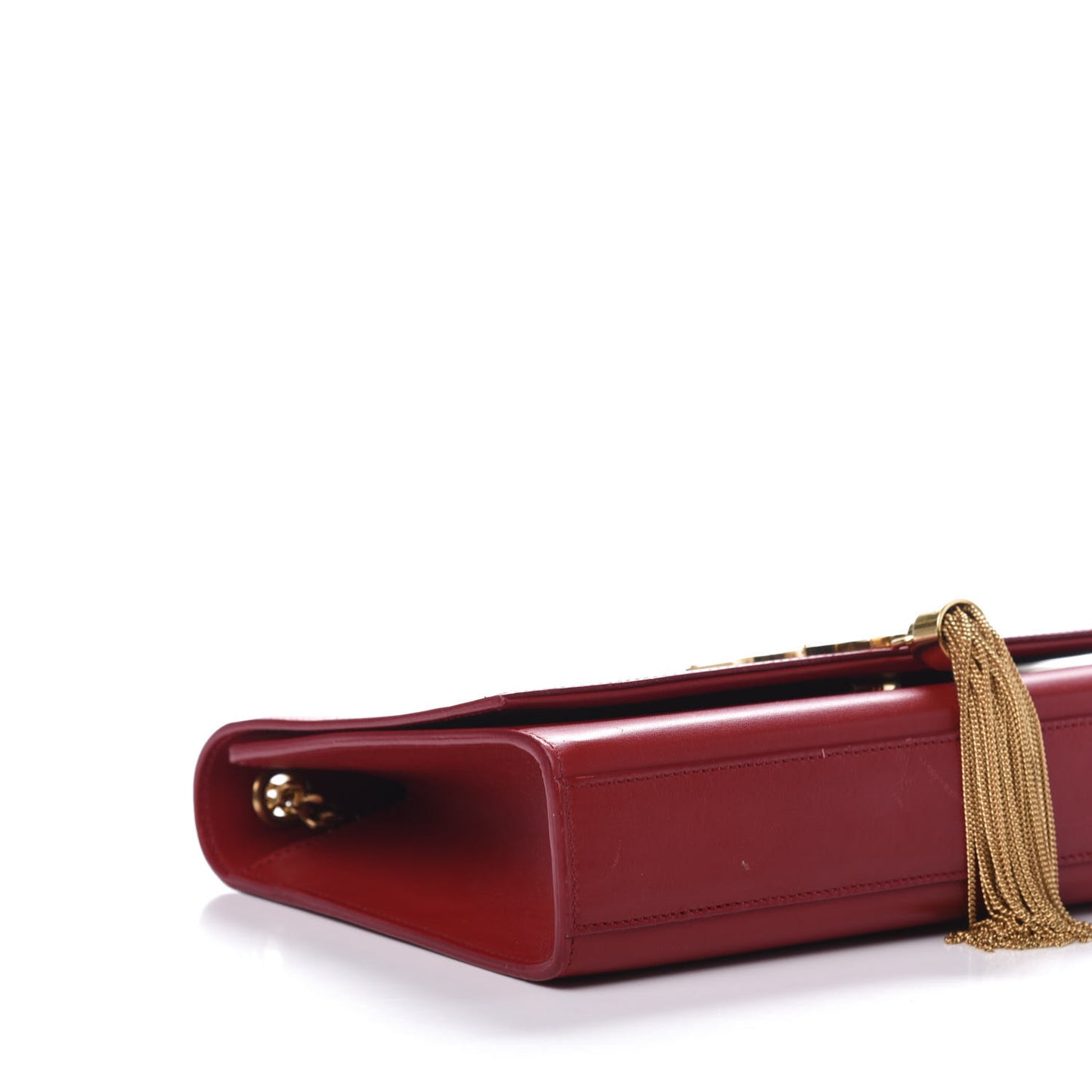 Smooth Calfskin Medium Classic Monogram Kate Tassel Satchel Lipstick Red
