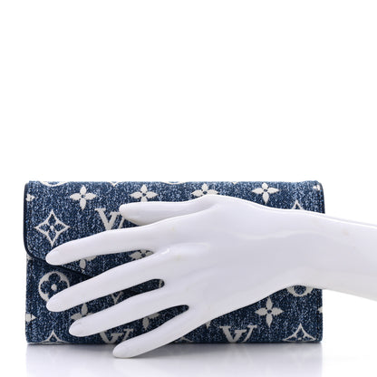 Louis Vuitton Monogram Jacquard Denim Sarah Wallet Bleu 2 of 8