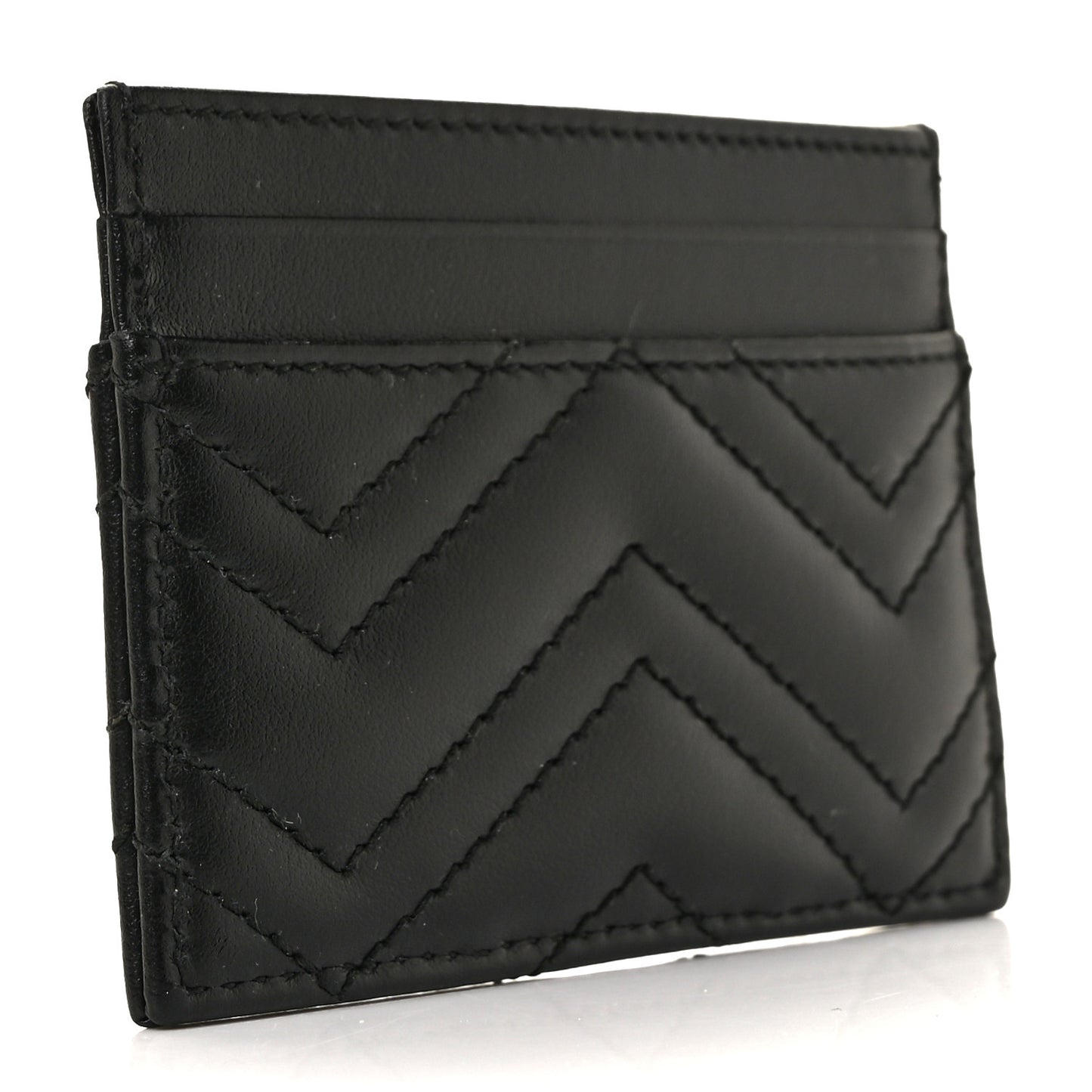Calfskin Matelasse GG Marmont Card Holder Black