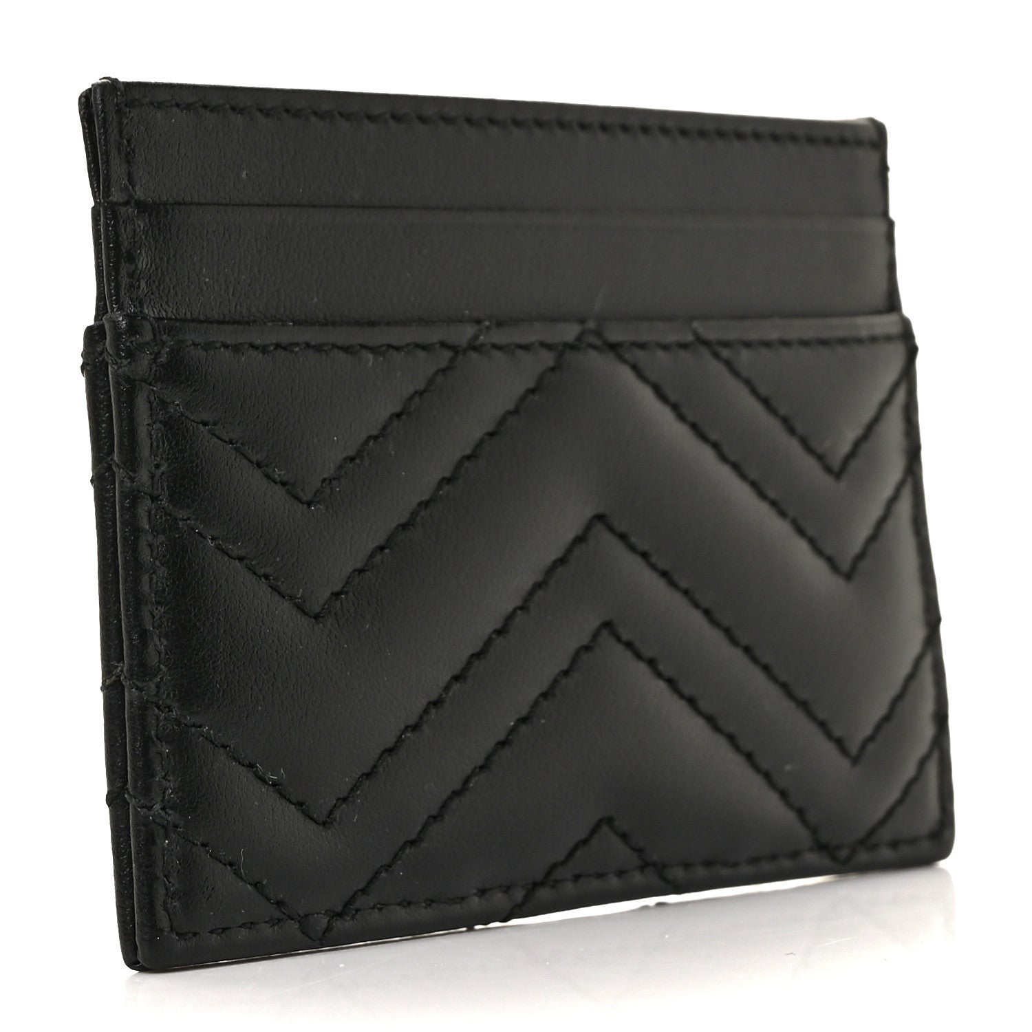 Gucci Calfskin Matelasse GG Marmont Card Holder Black 3 of 8