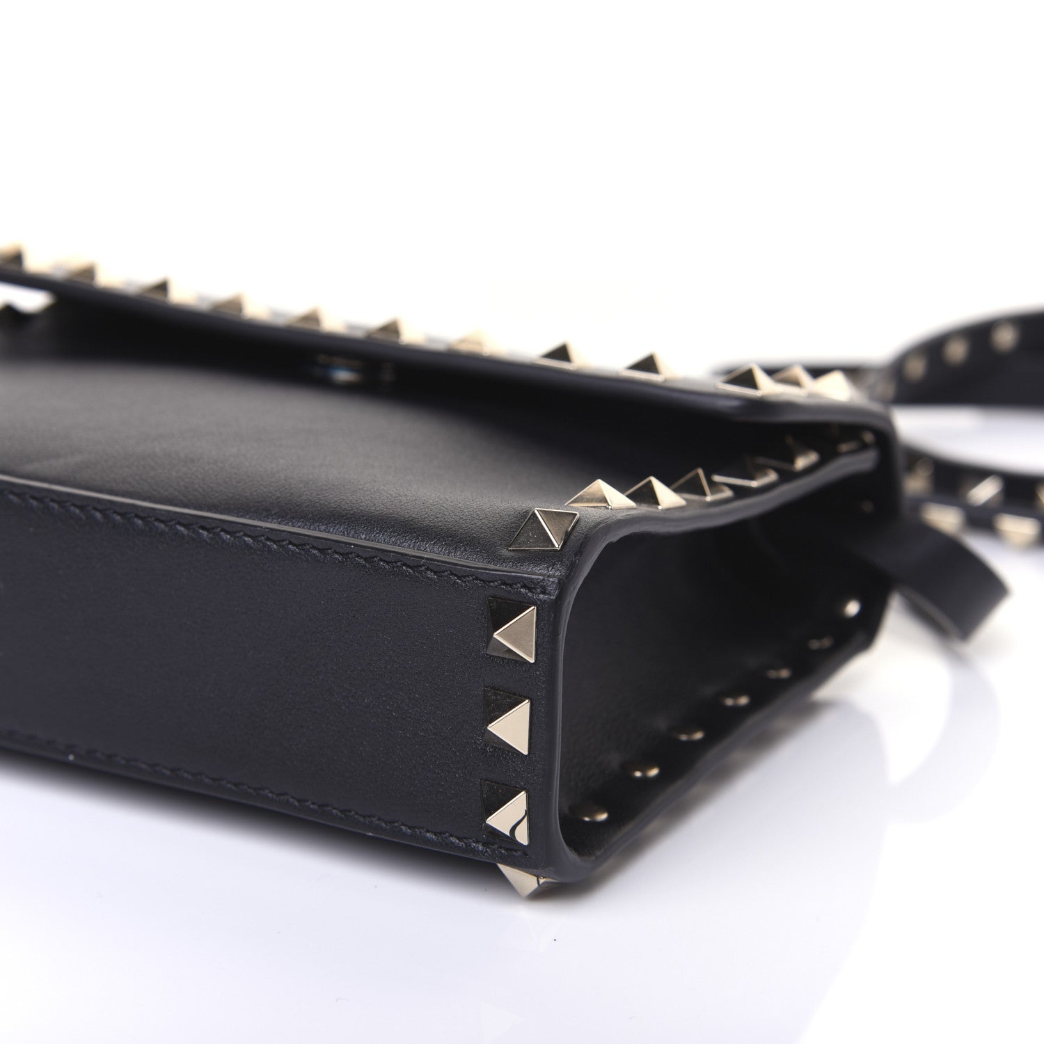 Valentino Garavani Vitello Rockstud Flap Crossbody Bag Black 7 of 15