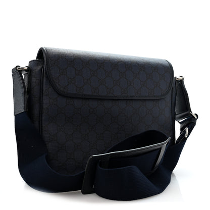 Gucci Tender GG Supreme Monogram Textured Dollar Calfskin Ophidia Messenger Bag Dark Blue 3 of 13