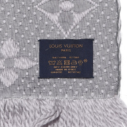 Louis Vuitton Wool Silk Logomania Scarf Pearl Grey 4 of 4