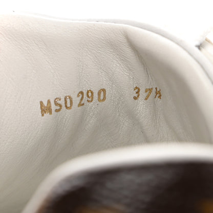 Louis Vuitton Lambskin Monogram Time Out Sneakers 37.5 White Light Blue 8 of 10