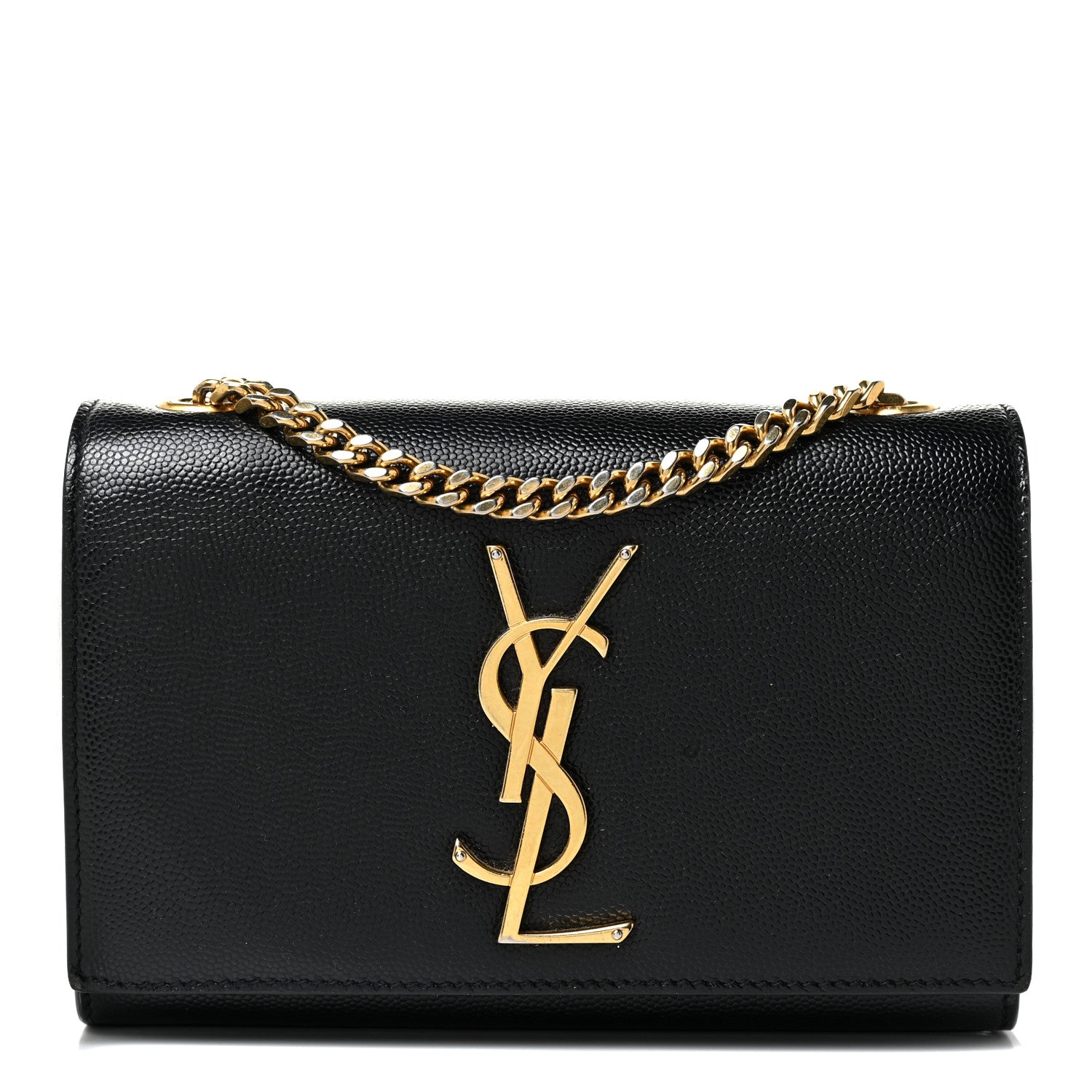 Saint Laurent Grain De Poudre Small Monogram Kate Satchel Black 1 of 18