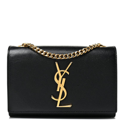 Saint Laurent Grain De Poudre Small Monogram Kate Satchel Black 1 of 18