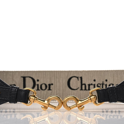 Christian Dior Canvas Embroidered Shoulder Strap Black 3 of 6