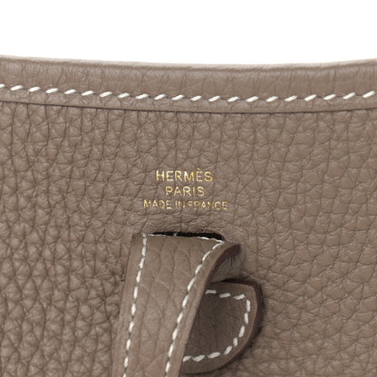 Hermes Taurillon Clemence Amazone Evelyne TPM Etoupe Bleu Indigo 6 of 9