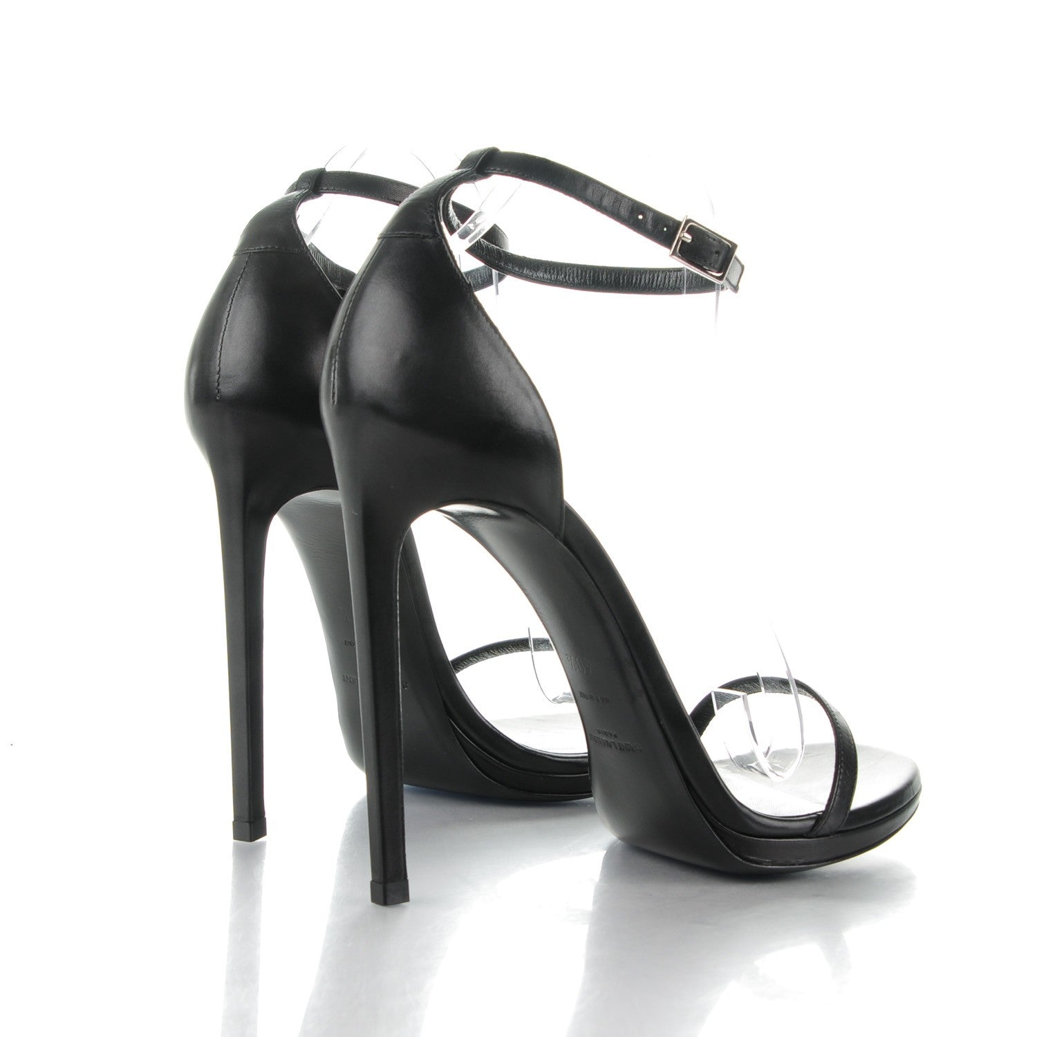 Saint Laurent Calfskin Jane 110 Ankle Strap Sandals Black 40.5 4 of 7