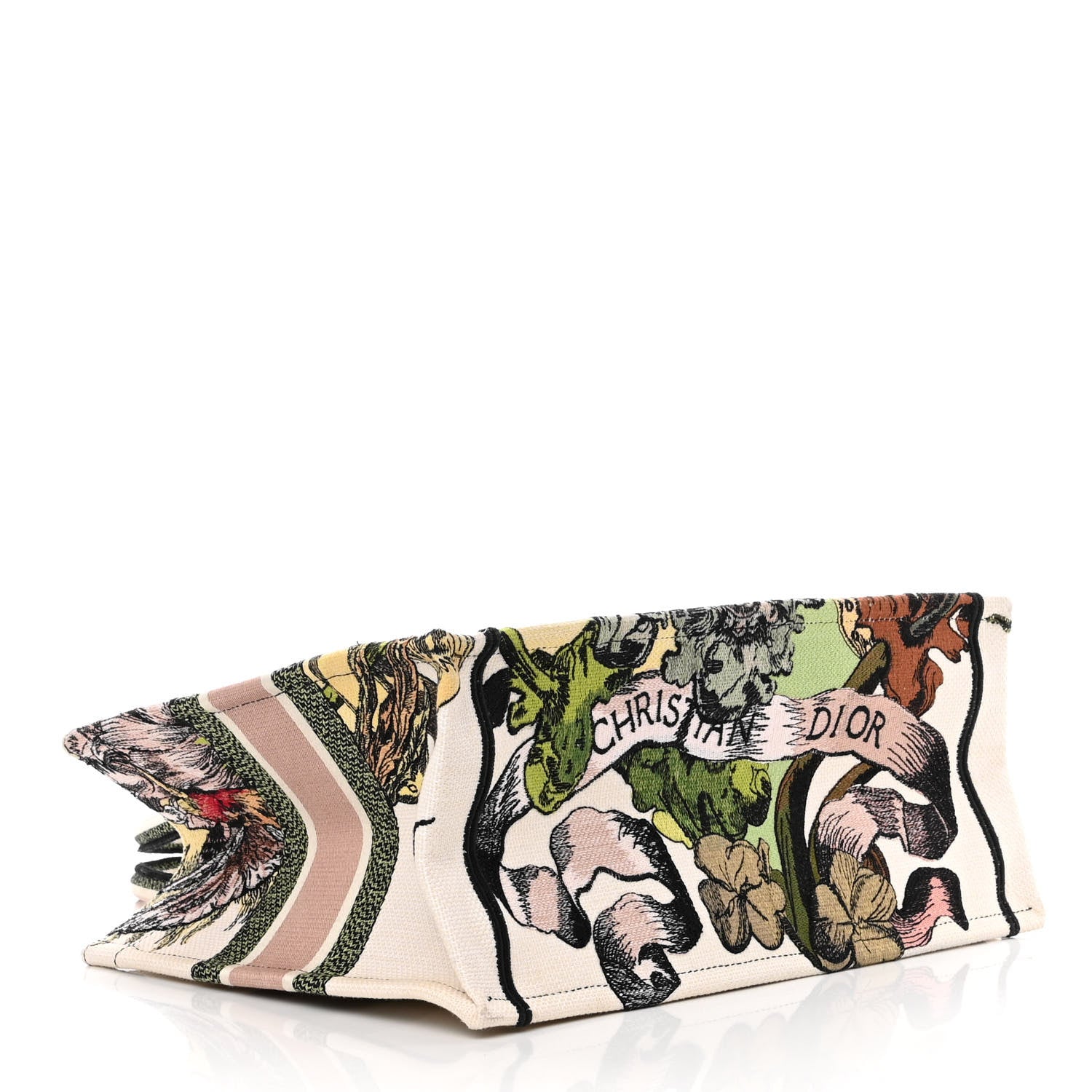 Christian Dior Canvas Embroidered Medium Coeur En Fleurs Book Tote Multicolor 3 of 12