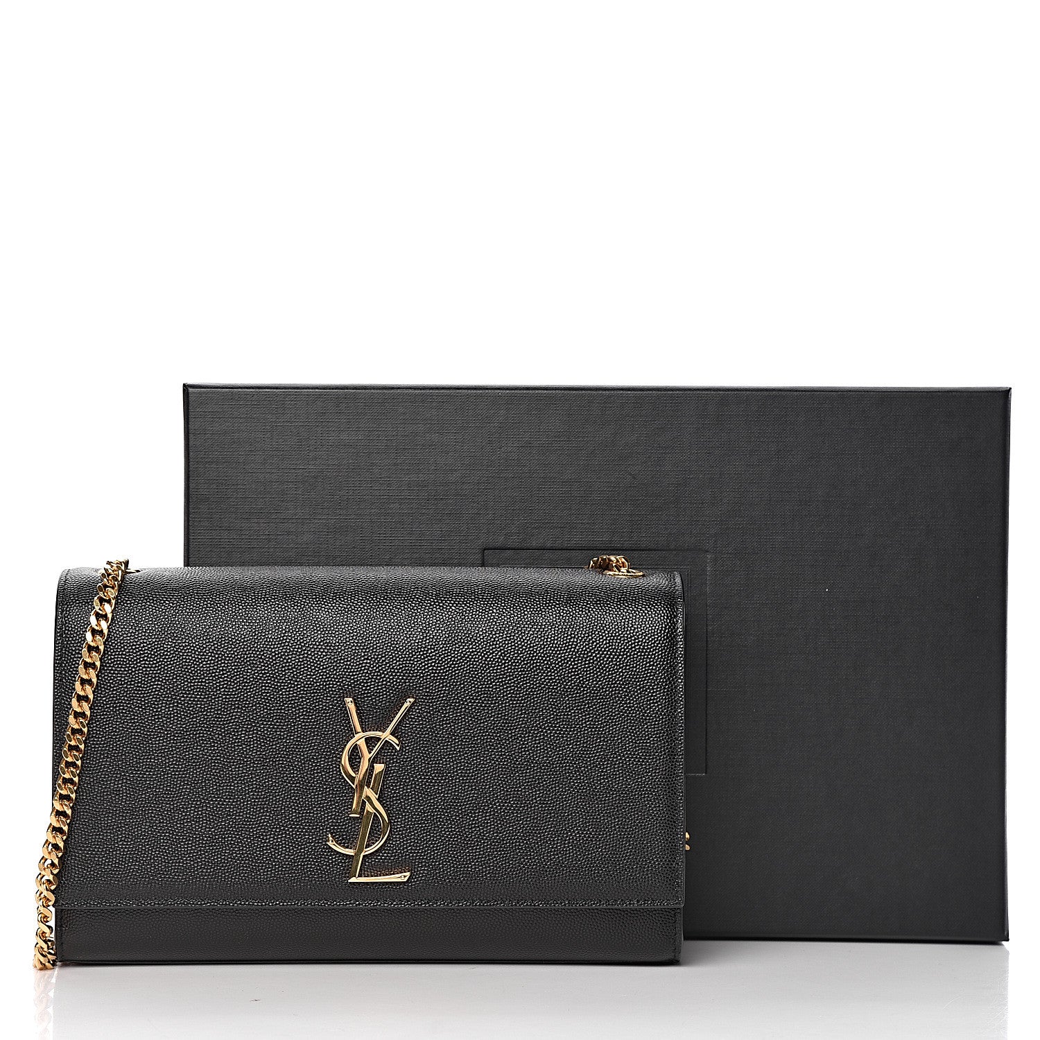 Saint Laurent Grain De Poudre Medium Classic Monogram Kate Satchel Black 12 of 12