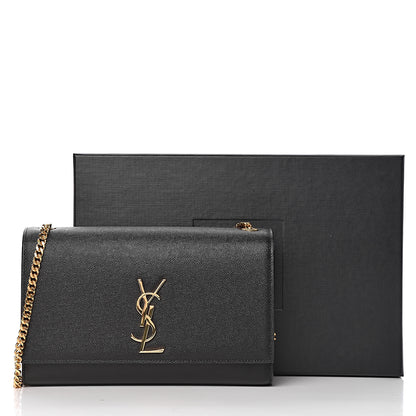 Saint Laurent Grain De Poudre Medium Classic Monogram Kate Satchel Black 12 of 12