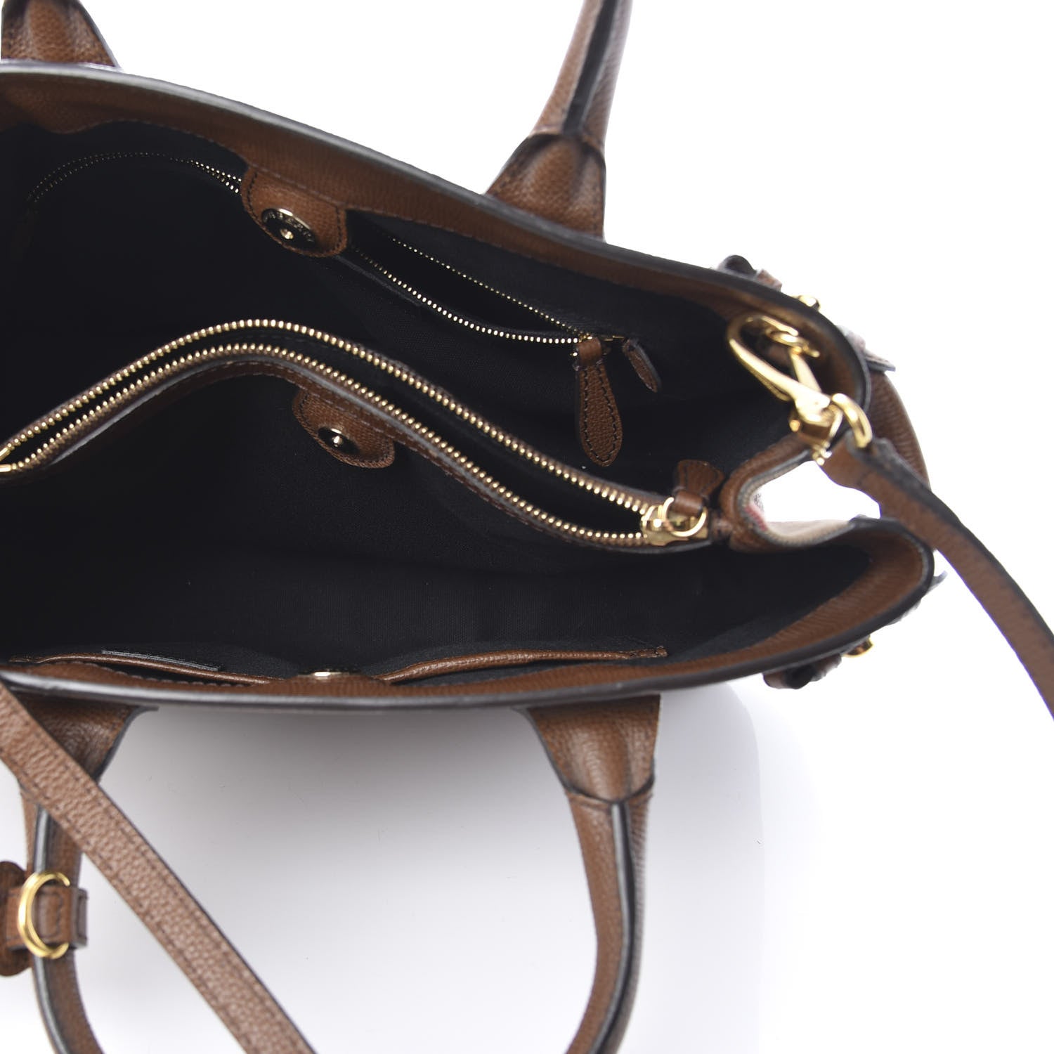 Burberry Grainy Calfskin House Check Medium Banner Tote Tan 5 of 16