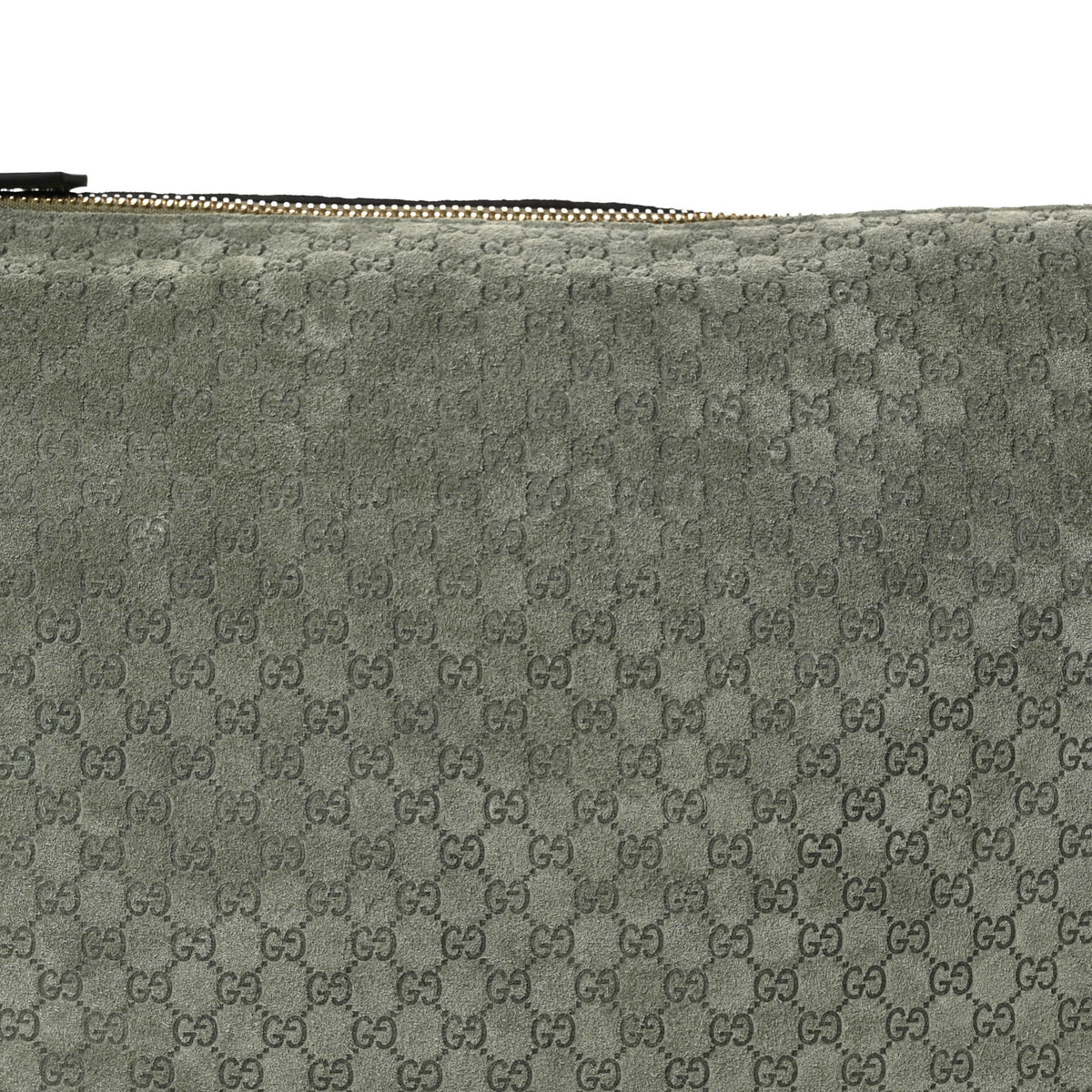 Suede GG Monogram Half Horsebit Medium Shoulder Bag Sage