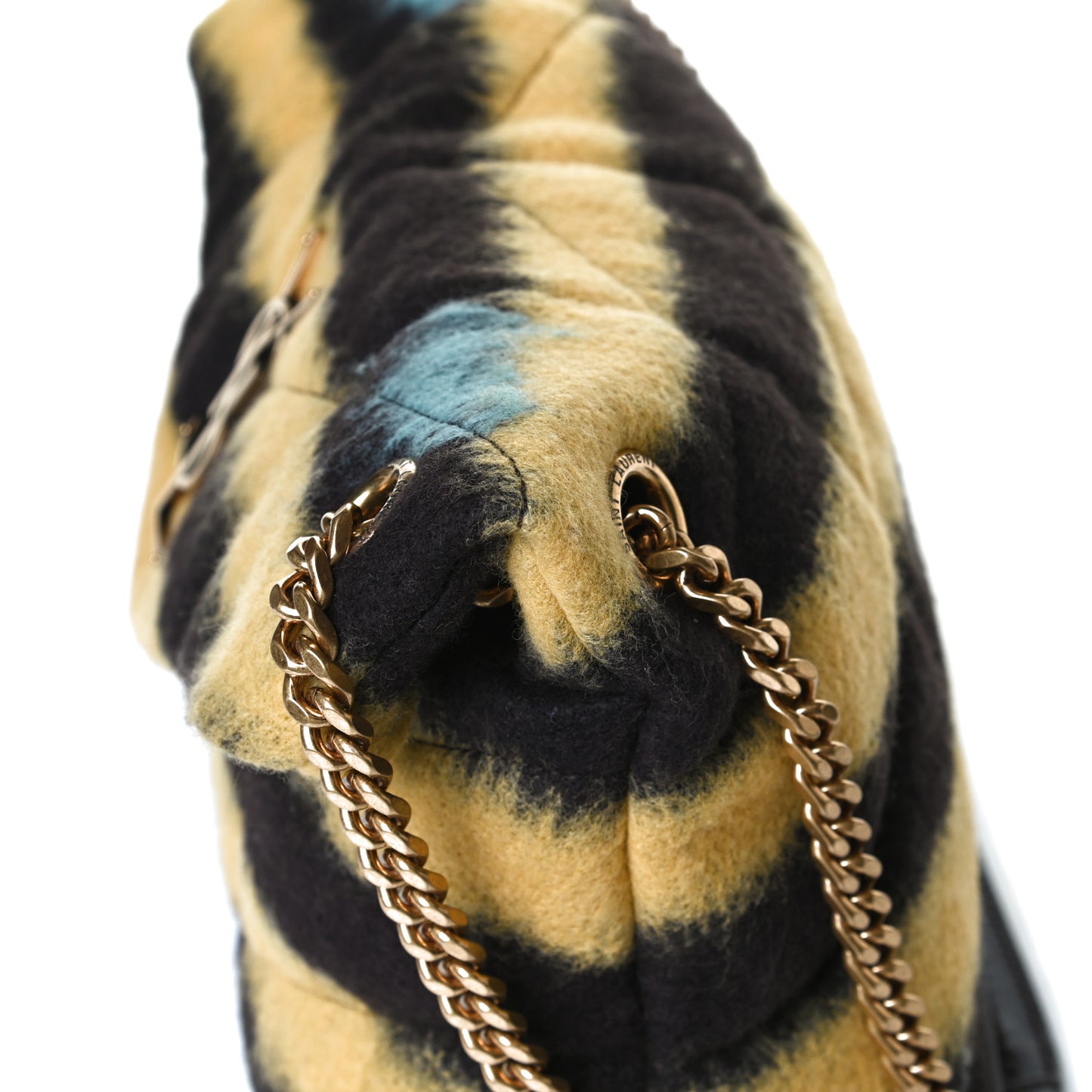 Tie Dye Wool Quilted Small Loulou Puffer Monogram Chain Satchel Yellow Pacific Blue Dark Pecan