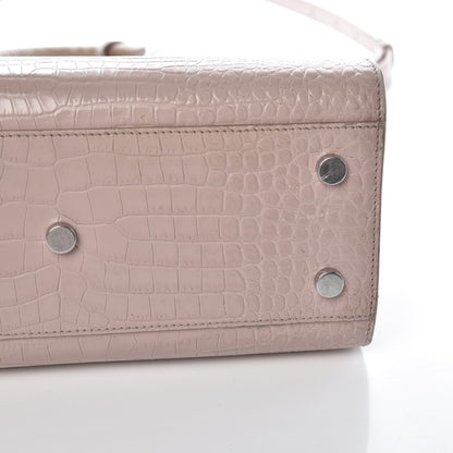 Saint Laurent Calfskin Crocodile Embossed Baby Sac De Jour Rose Antic 28 of 29