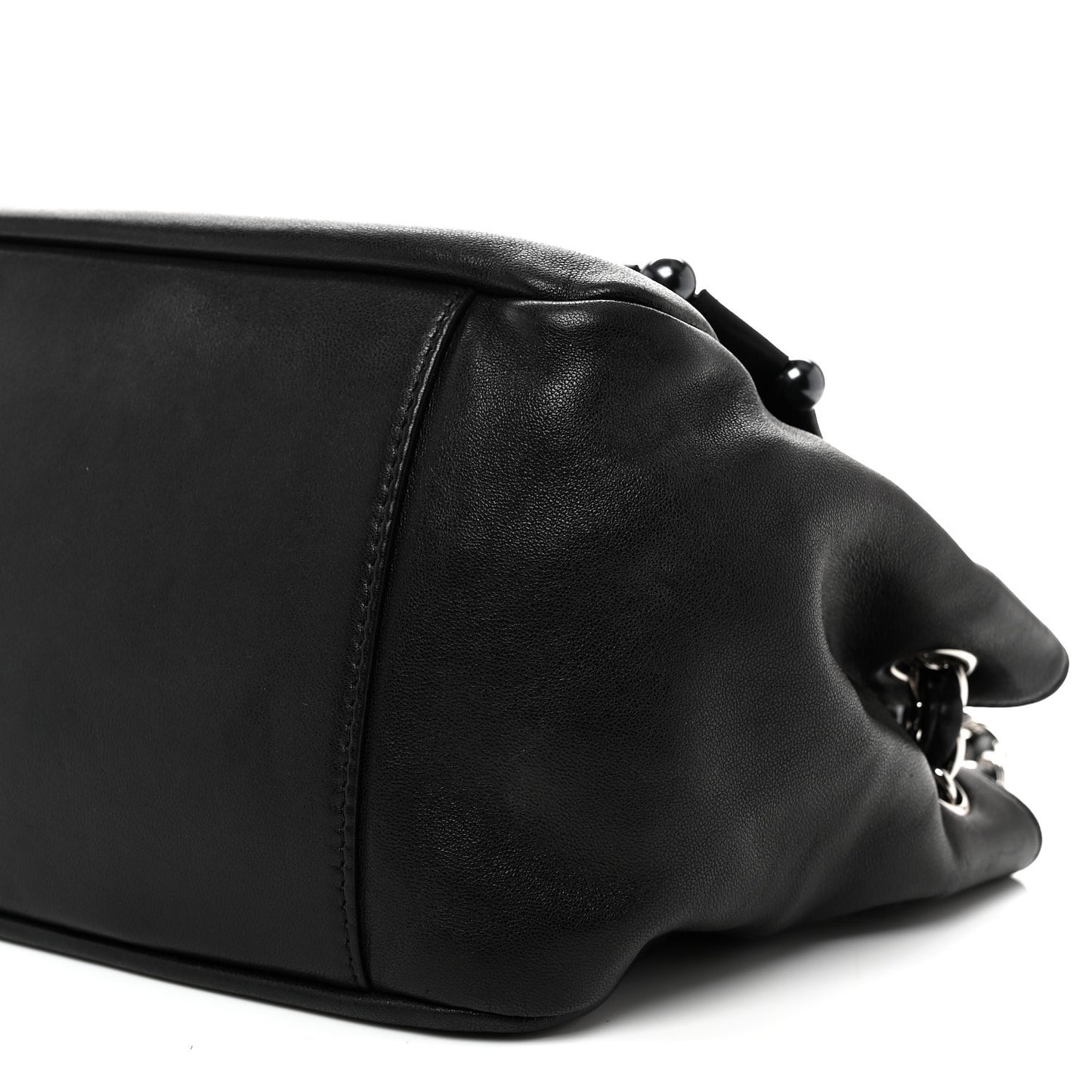 Lambskin Pearl Obsession Flap Black