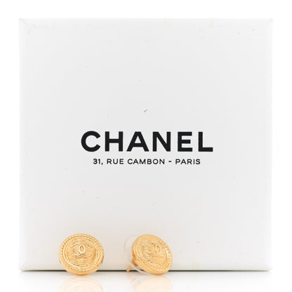 Chanel CC Button Earrings Gold 5 of 5