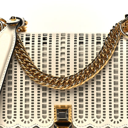 Fendi Vitello Grace Openwork Small Kan I Shoulder Bag White Ice 8 of 10